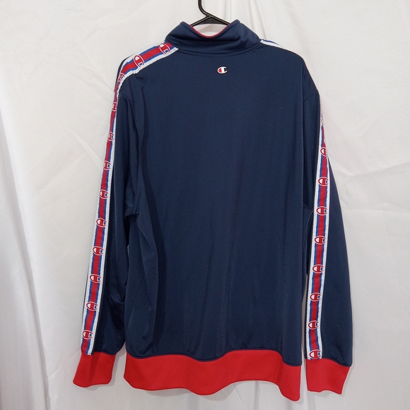 Champion Jacket Mens Size 2XL Track Full Zip Taped Sleeves Athletic Lightweight - Picture 6 of 11